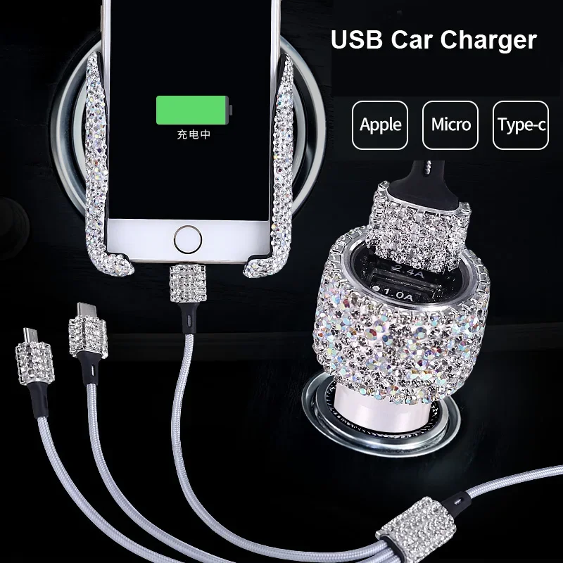 Interior Design Women - USB-Autoladegerät 5V 2.1A Dual-Port Schnelladapter, Pink.