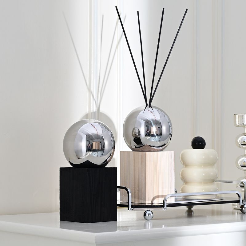 Interior Design Book - Holzsockel, Edelstahl, Aromatherapie-Diffusor, parfümfreier Holzsockel, Heimdekoration,
