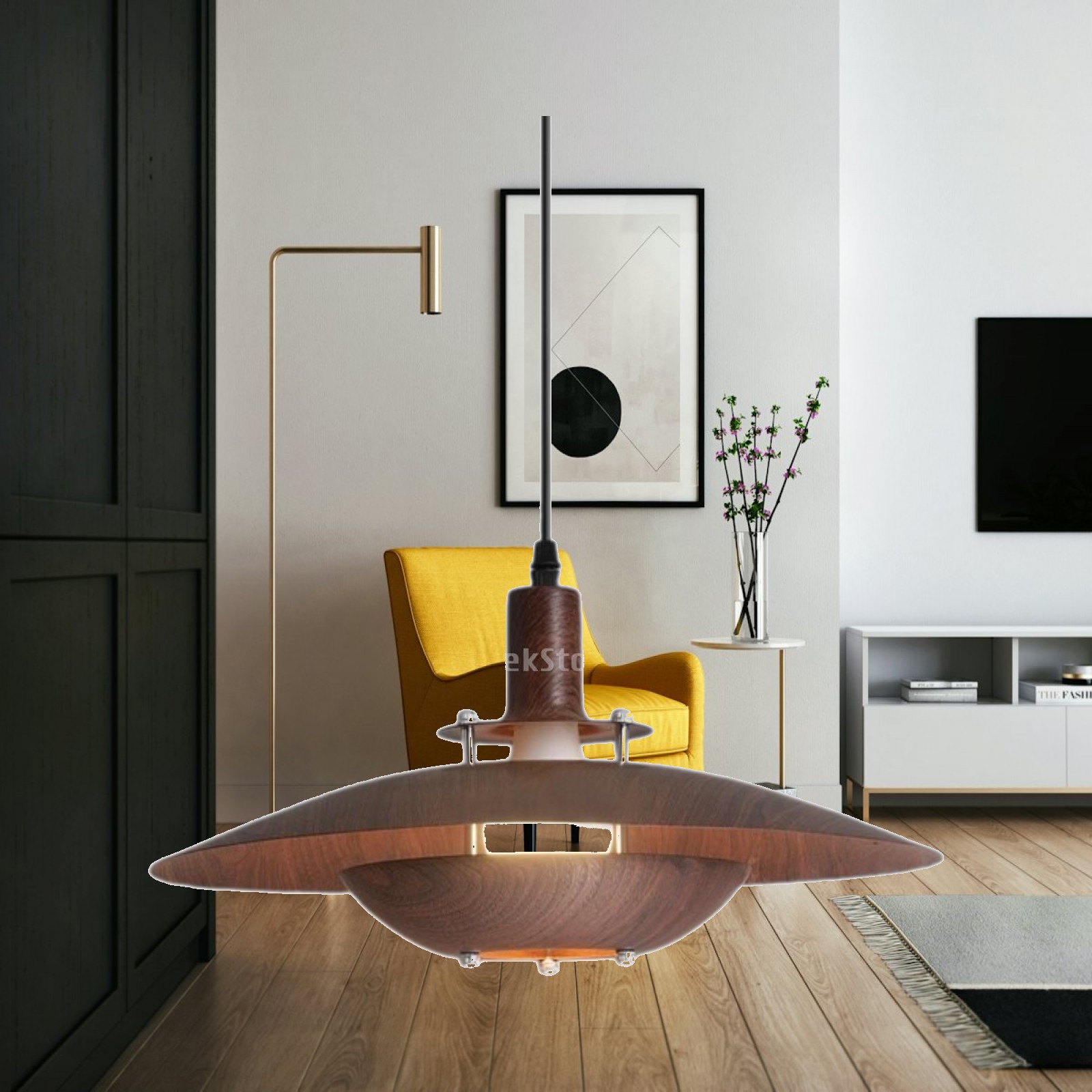 Interior Design Living Room And Kitchen - Ländlicher Stil Rustikale Pendelleuchte Eisen-Kronleuchter für