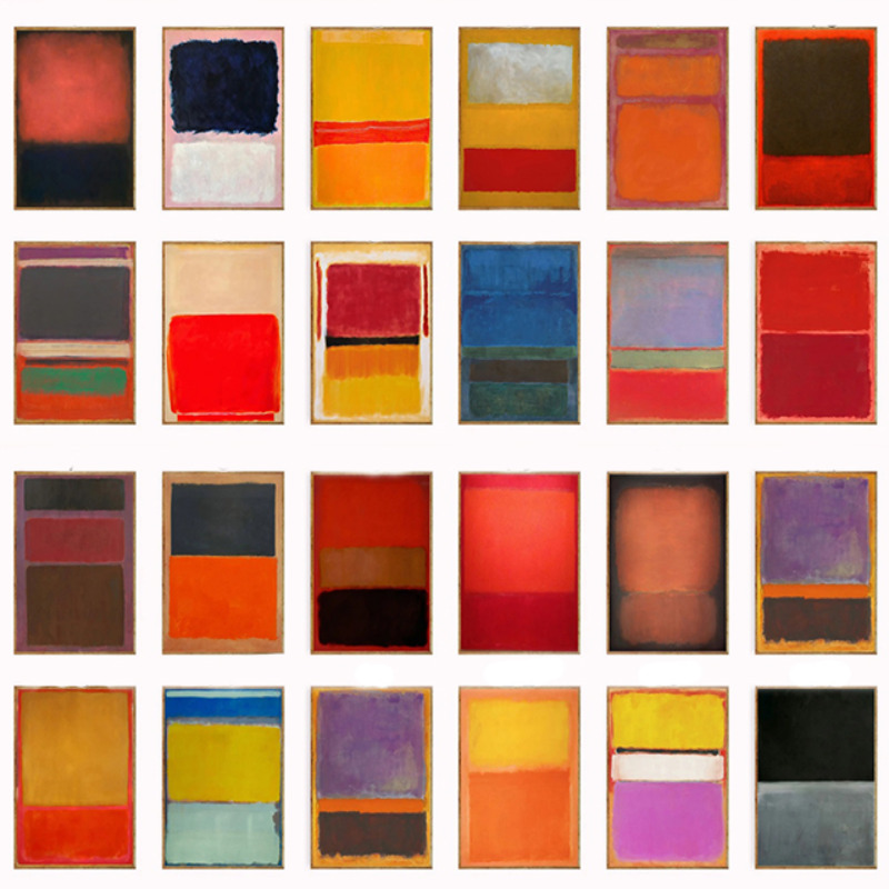 Interior Design Poster - Wanddekoration, Mark Rothko Poster-Sets, Rothko-Druck, abstrakte