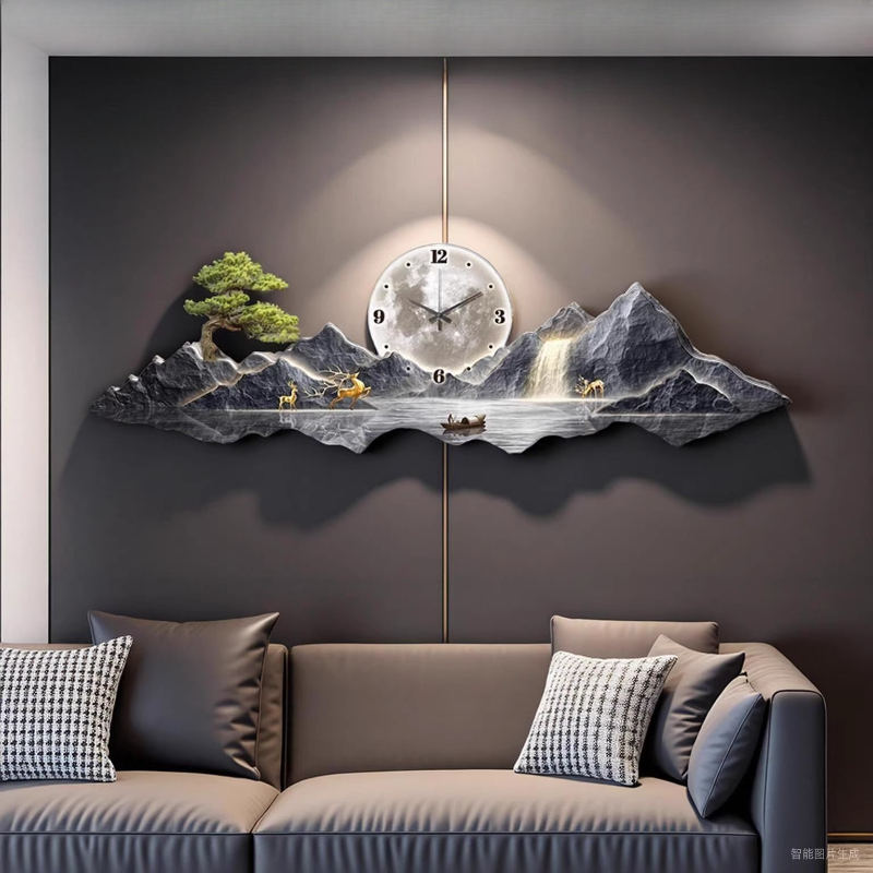 Luxus Licht Wanduhr Wohnzimmer – Interior Design Living Room And Kitchen Bewertung und Preis