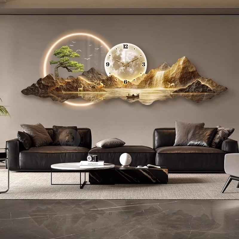 Luxus Licht Wanduhr Wohnzimmer – Interior Design Living Room And Kitchen Bewertung und Preis